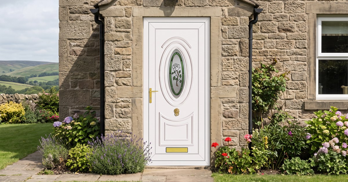 J1BDR uPVC front door fitted J1BDR white uPVC front door fitted to a Staffordshire home – £490 fully fitted