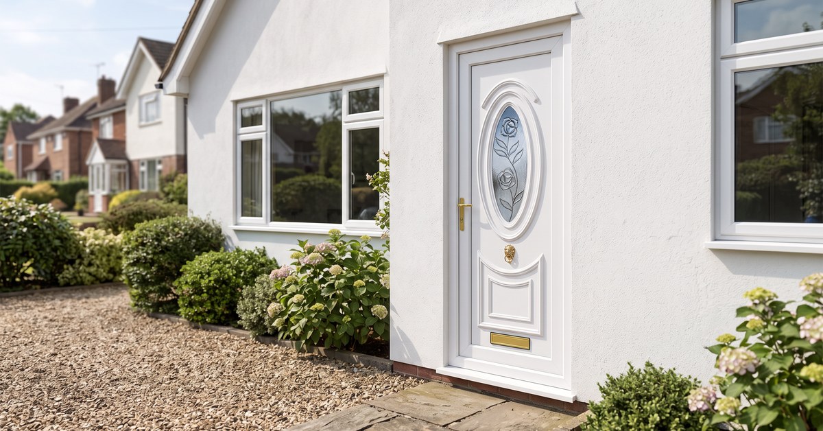 J1CR uPVC front door fitted J1CR white uPVC front door fitted to a Staffordshire home – £490 fully fitted