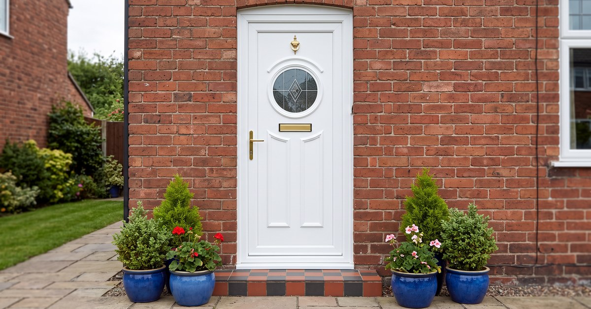 M1BKF uPVC front door fitted M1BKF white uPVC front door fitted to a Staffordshire home – £490 fully fitted