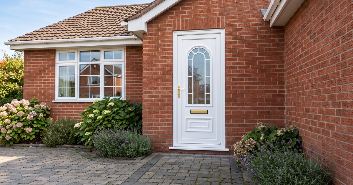 T1CGB uPVC front door fitted T1CGB white uPVC front door fitted to a Staffordshire home – £490 fully fitted